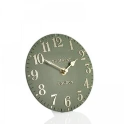 6" Arabic Mantel Clock - Lichen Green