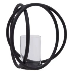 Aura Matt Black Medium Candle Holder -Home Decor Store aura matt black medium candle holder p7491 123753 image