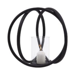 Aura Matt Black Medium Candle Holder -Home Decor Store aura matt black medium candle holder p7491 123754 image