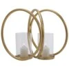 Aura Medium Double Candle Holder Gold