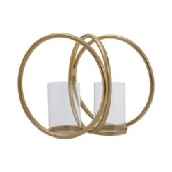 Aura Medium Double Candle Holder Gold -Home Decor Store aura medium double candle holder gold p7493 123762 image