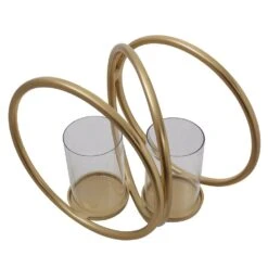 Aura Medium Double Candle Holder Gold -Home Decor Store aura medium double candle holder gold p7493 123764 image