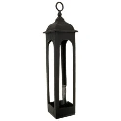 HI Black Cast Tall Loop Top Lantern