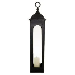 HI Black Cast Tall Loop Top Lantern -Home Decor Store black cast tall loop top lantern p7855 128158 image