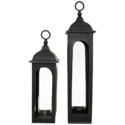 HI Black Cast Tall Loop Top Lantern -Home Decor Store black cast tall loop top lantern p7855 128159 image