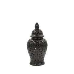 Black Cut-Out Ginger Jar - 46cm
