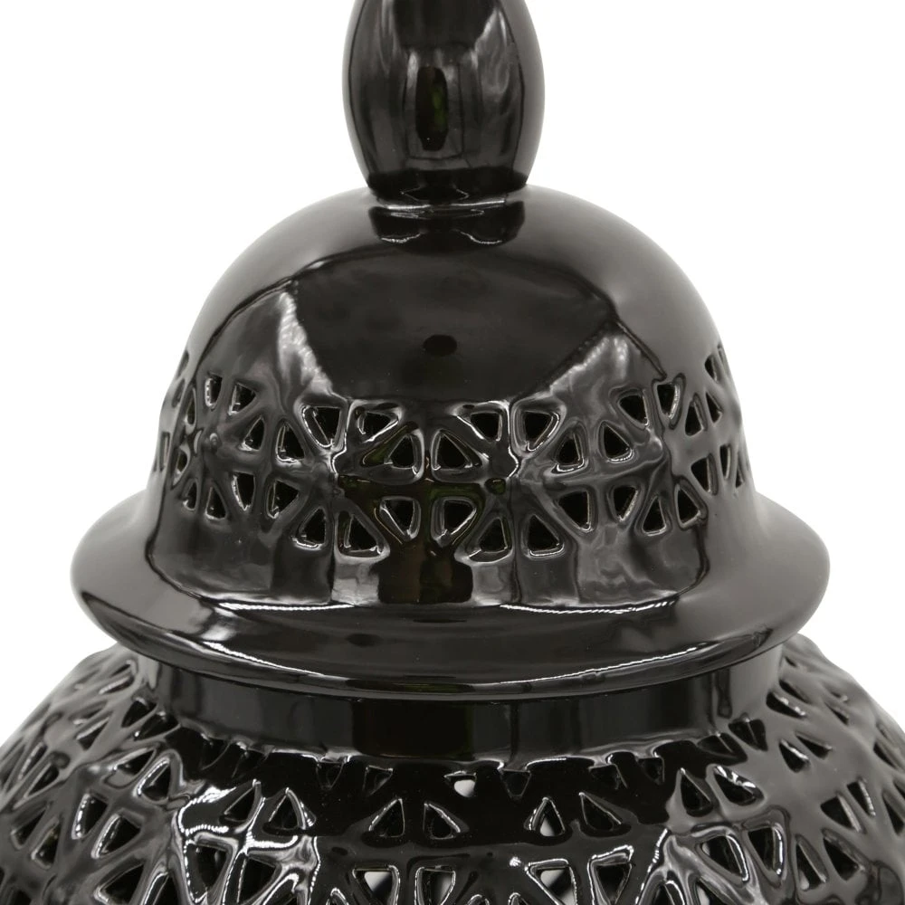 Black Cut-Out Ginger Jar - 46cm 5 Black Cut-Out Ginger Jar - 46cm - Image 3