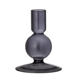 Black Glass Candlestick Holder