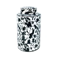 Black & White Abstract Design Ginger Jar - Large