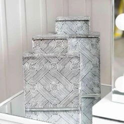 Black & White Linework Patterned Ginger Jar - Medium -Home Decor Store black white linework patterned ginger jar medium p5514 110090 image