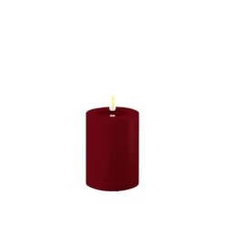 Bordeaux Red LED Candle 7.5 X 10cm
