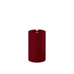 Bordeaux Red LED Candle 7.5 X 15cm