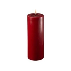 Bordeaux Red LED Candle 7.5 X 20cm