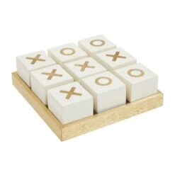 Churchill Games Nought & Crosses White/Gold -Home Decor Store churchill games nought crosses white gold p7652 123112 image