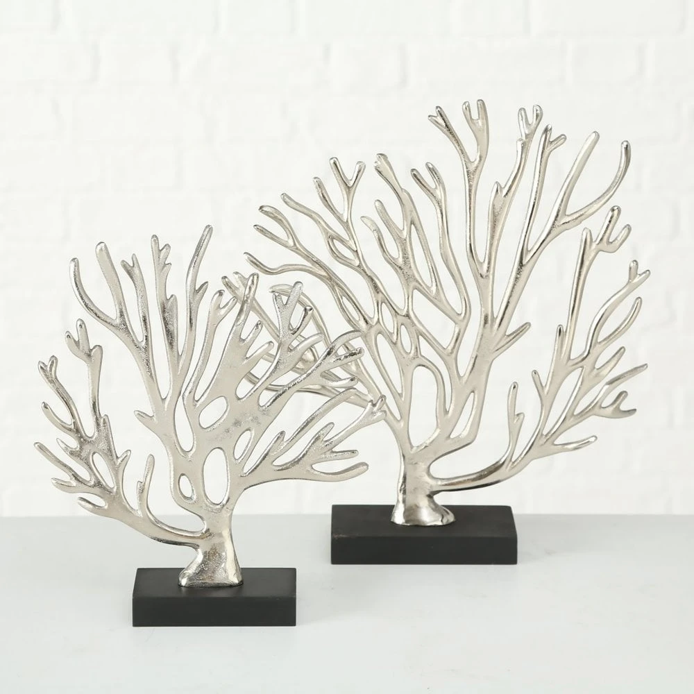 Coral Ornament Black & Silver - Set Of 2 6 Coral Ornament Black & Silver - Set Of 2 - Image 4