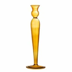 Dara Candlestick Yellow Glass