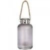 HI Frosted Grey Glass Lantern With Rope Detail And LED 2 HI Frosted Grey Glass Lantern With Rope Detail And LED -Home Decor Store frosted grey glass lantern with rope detail and led p3558 85121 image