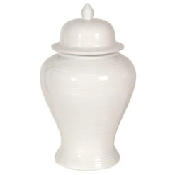 Glossy White Temple Jar