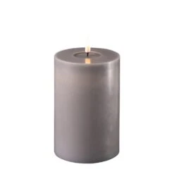 Grey LED Candle 10 X 15cm