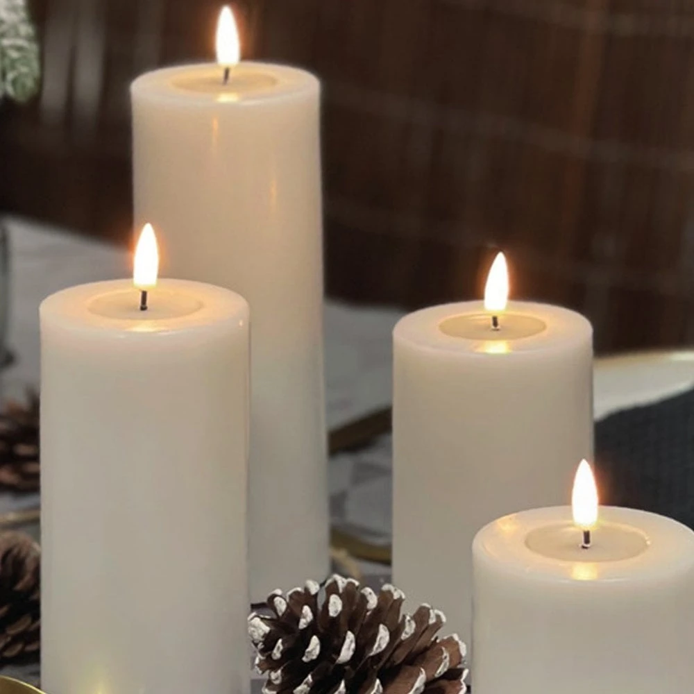 Grey LED Candle 7.5 X 20cm 7 Grey LED Candle 7.5 X 20cm - Image 5