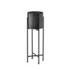 HI Gun Metal Grey Cylindrical Planter On Black Frame -Home Decor Store gun metal grey cylindrical planter on black frame p7842 128162 image