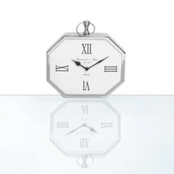 Hexagon Chrome Table Clock - 24cm -Home Decor Store hexagon chrome table clock 24cm p5495 110178 image