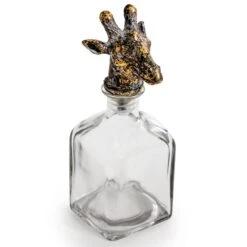 Large Glass Storage Bottle With Giraffe Head Stopper