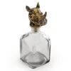 Large Glass Storage Bottle With Rhino Head Stopper