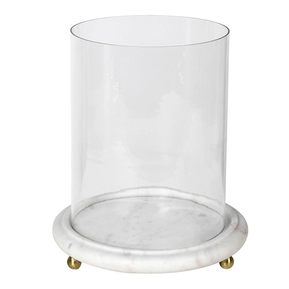 Large Huricane Candle Holder With Marble Base 3 Large Huricane Candle Holder With Marble Base