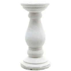 Large Matte White Ceramic Candle Holder