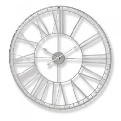 HI Large Nickel Skeleton Wall Clock