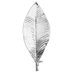 HI Large Silver Wall Hanging Leaf Candle Holder