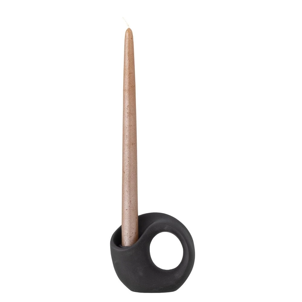 Lavinia Polyresin Candlestick - Black 3 Lavinia Polyresin Candlestick - Black
