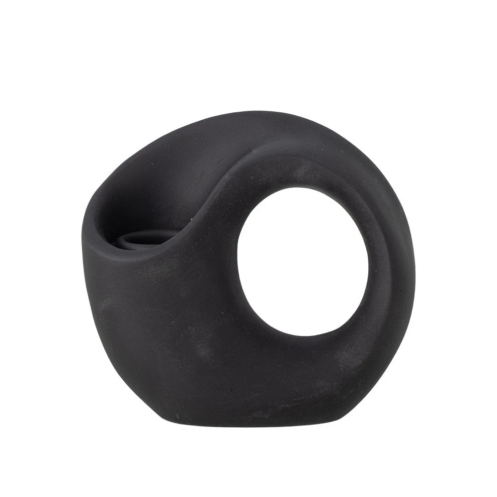 Lavinia Polyresin Candlestick - Black 4 Lavinia Polyresin Candlestick - Black - Image 2