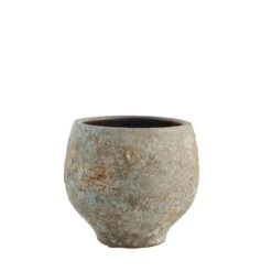 Medium Aurora Flower Pot - Antique Brown