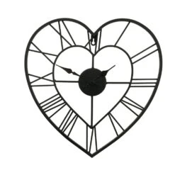 Metal Heart Shape Wall Clock