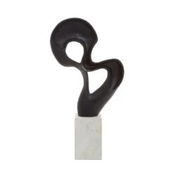 Mirano Black Knot Sculpture On White Marble Base -Home Decor Store mirano black knot sculpture on white marble base p7497 123780 image