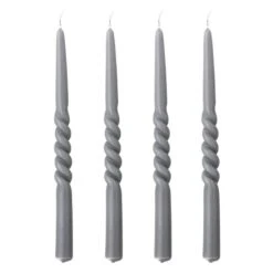Pack Of 4 Twist Candles - Grey