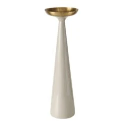 Pillar Candle Holder With Gold Top - Medium