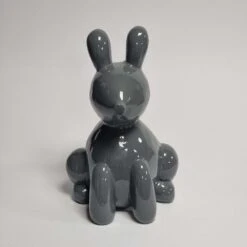 Resin Balloon Rabbit Dark Grey