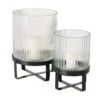 Ribbed Glass Candle Holders - Set Of 2 -Home Decor Store ribbed glass candle holders set of 2 p8816 134233 image