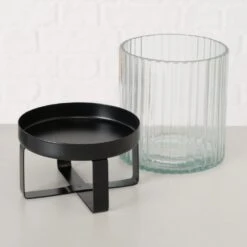 Ribbed Glass Candle Holders - Set Of 2 -Home Decor Store ribbed glass candle holders set of 2 p8816 134237 image