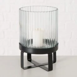 Ribbed Glass Candle Holders - Set Of 2 -Home Decor Store ribbed glass candle holders set of 2 p8816 134238 image