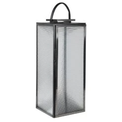 Ribbed Glass Lantern - Large