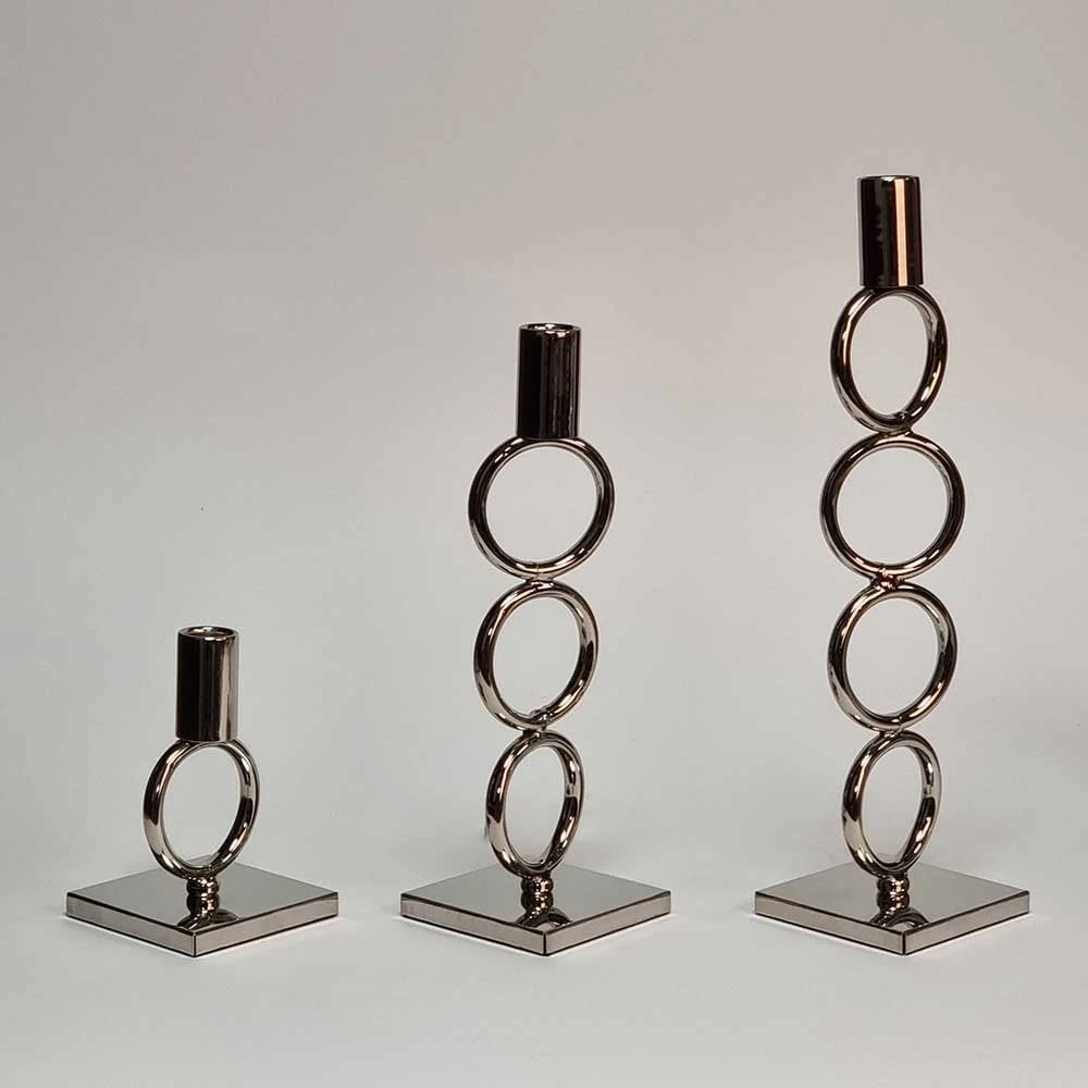 Ronda Nickel Plated Candle Stand L 4 Ronda Nickel Plated Candle Stand L - Image 2