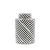 Round Black & White Patterned Ginger Jar - Medium -Home Decor Store round black white patterned ginger jar medium p5517 110250 image