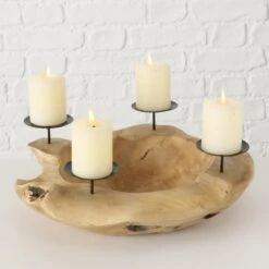 Round Log 4 Candle Holder -Home Decor Store round log 4 candle holder p5139 107074 image
