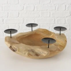 Round Log 4 Candle Holder -Home Decor Store round log 4 candle holder p5139 107075 image