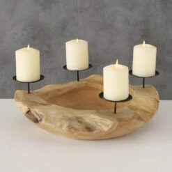 Round Log 4 Candle Holder -Home Decor Store round log 4 candle holder p5139 107077 image