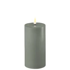 Salvie Green LED Candle 7.5 X 15cm